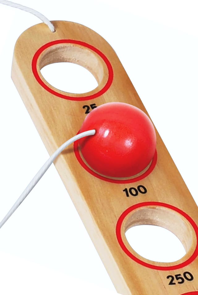 Flip Stick Classic 5 Hole Wooden Paddle Ball Game