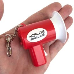 Worlds Smallest Megaphone Keychain Red