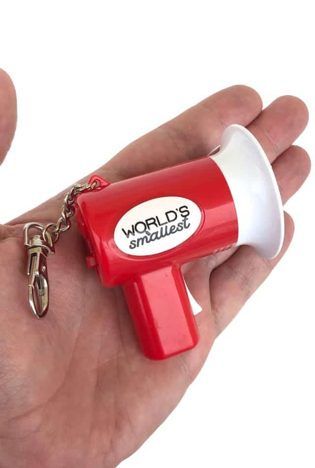 Worlds Smallest Megaphone Keychain Red