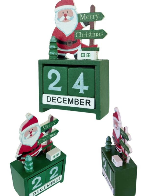 Christmas Countdown Calendar Santa Wooden 365 Days