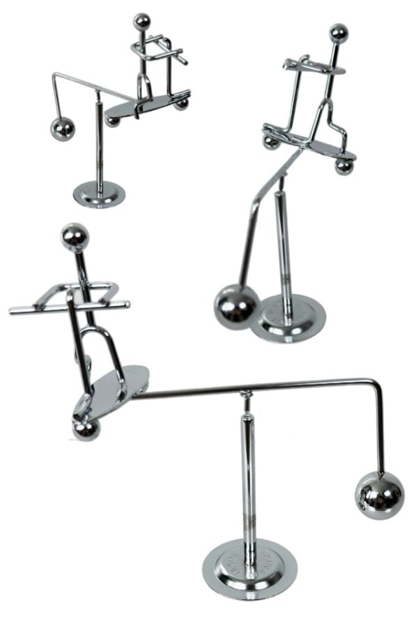 Scooter Balancing Mini Sculpture : Silver Metal Revolves