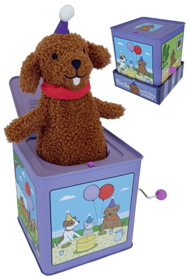 Birthday Puppy Jack In The Box Brown Birdie