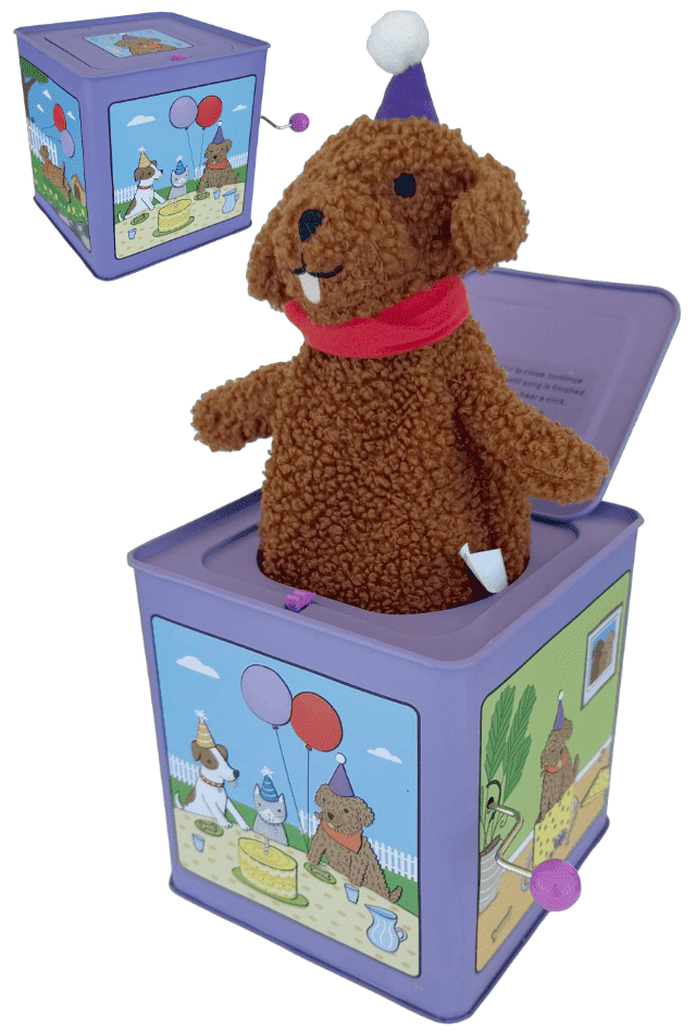 Birthday Puppy Jack In The Box Brown Birdie