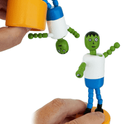 Frankenstein Monster Wooden Thumb Push Puppet Toy