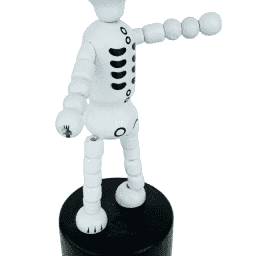 Skeleton Halloween Wooden Thumb Push Puppet Toy