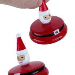 One Santa Wooden Top : Vintage Christmas : Spinning Toy